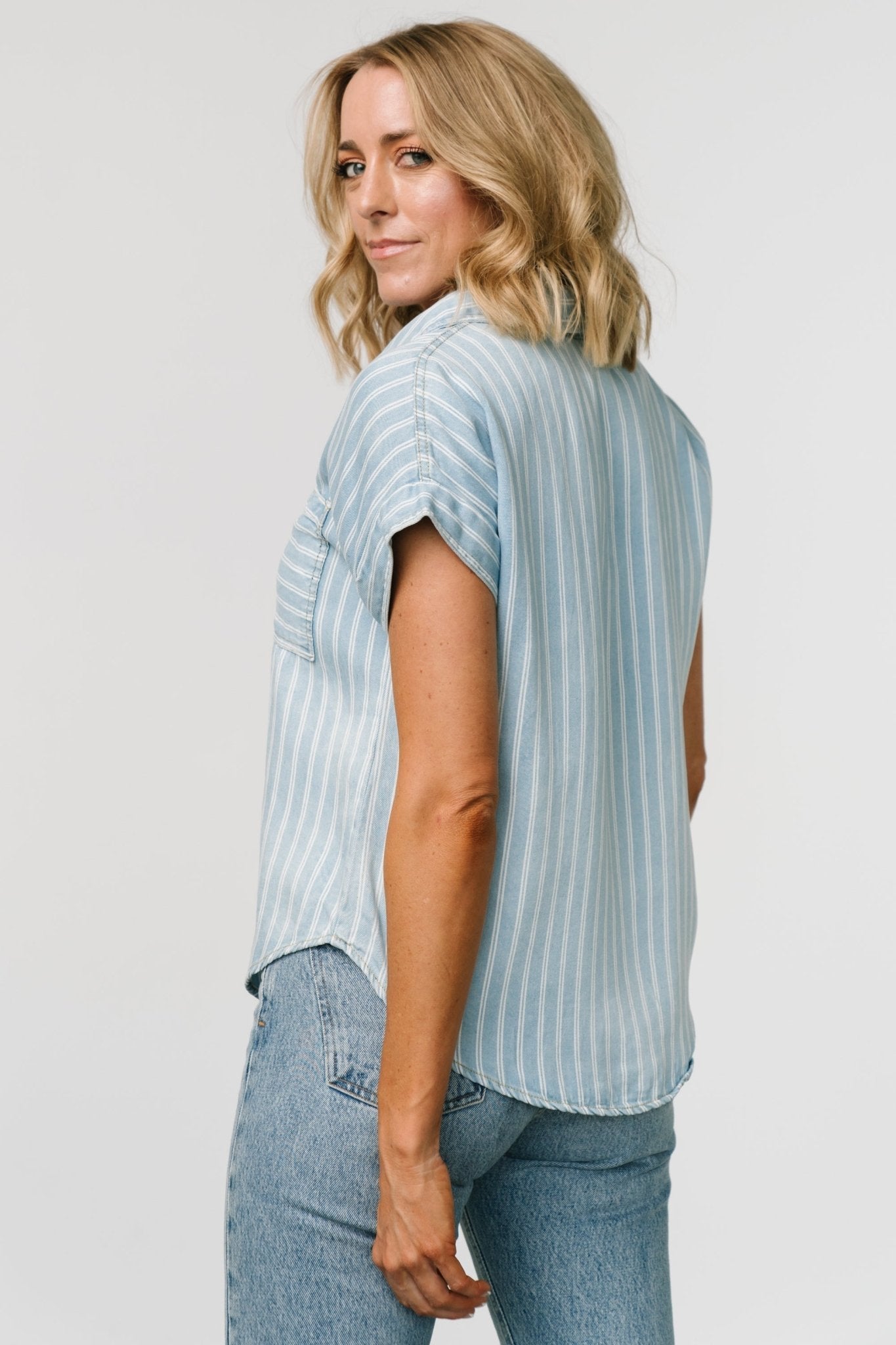 Berkley Striped Top | Denim Blue - Baltic Born