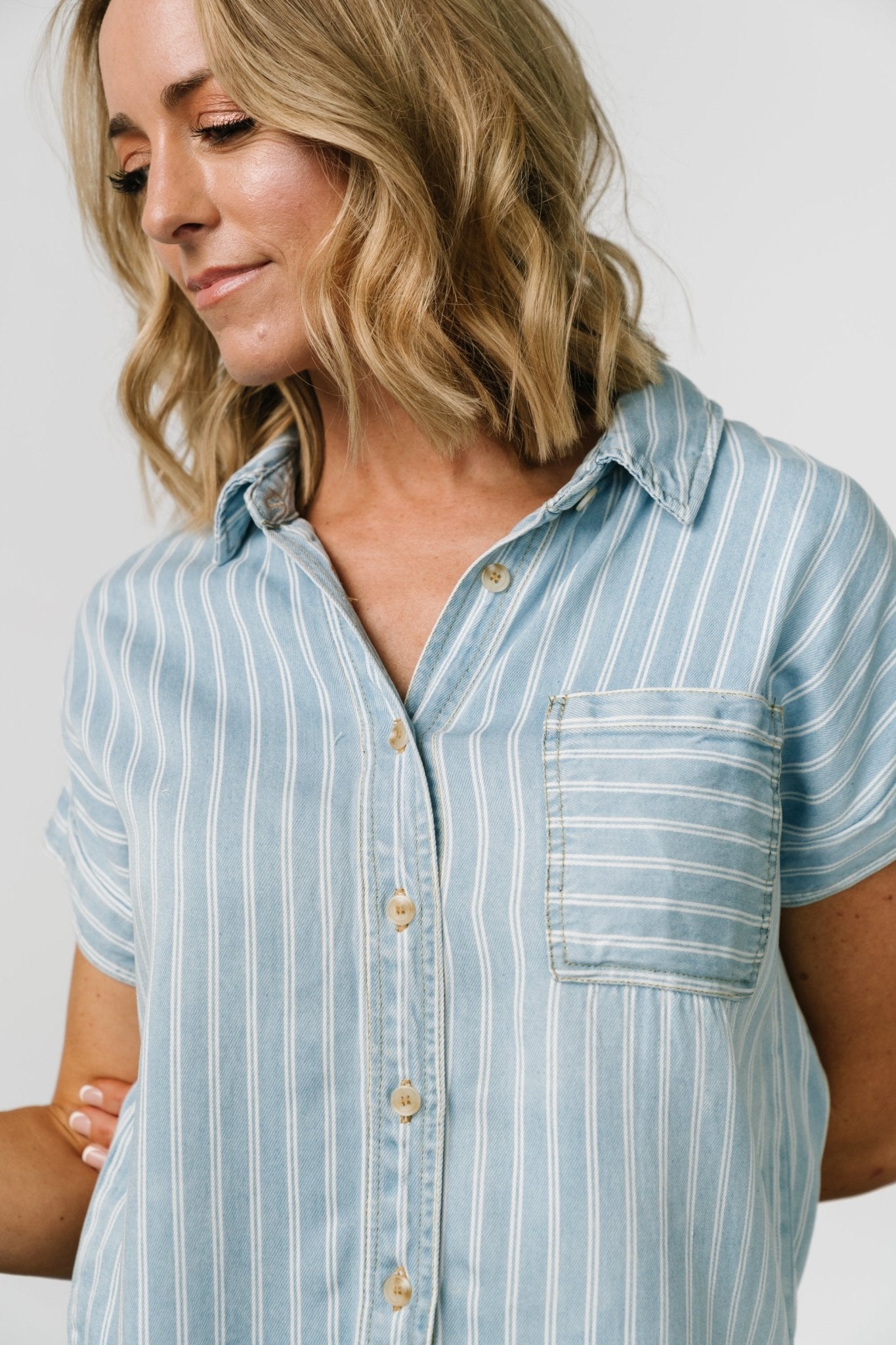 Berkley Striped Top | Denim Blue - Baltic Born