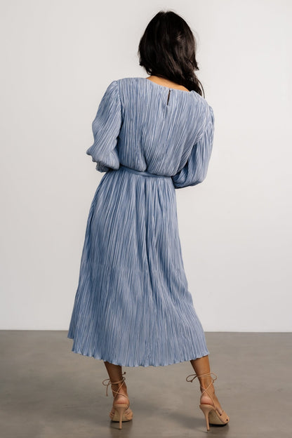 Bethany Pleated Midi Dress | Light Blue - Baltic Born