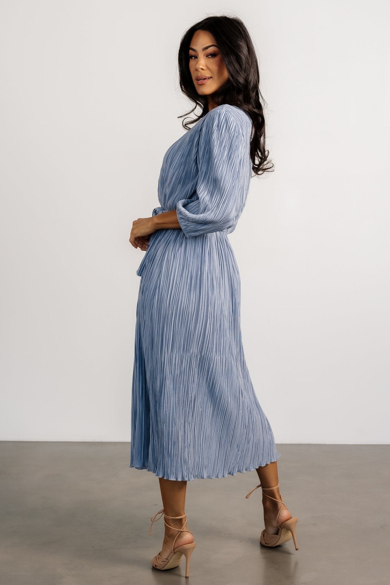 Bethany Pleated Midi Dress | Light Blue - Baltic Born