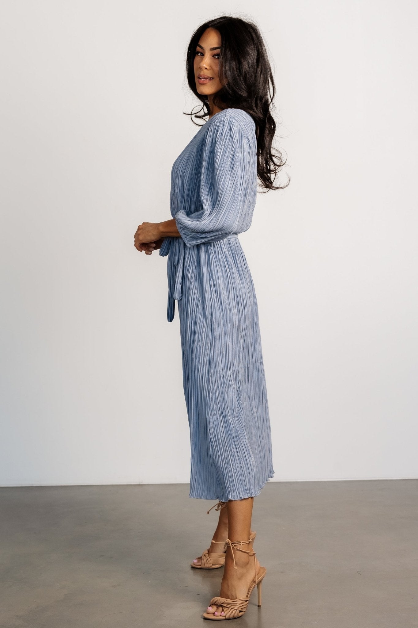 Bethany Pleated Midi Dress | Light Blue - Baltic Born