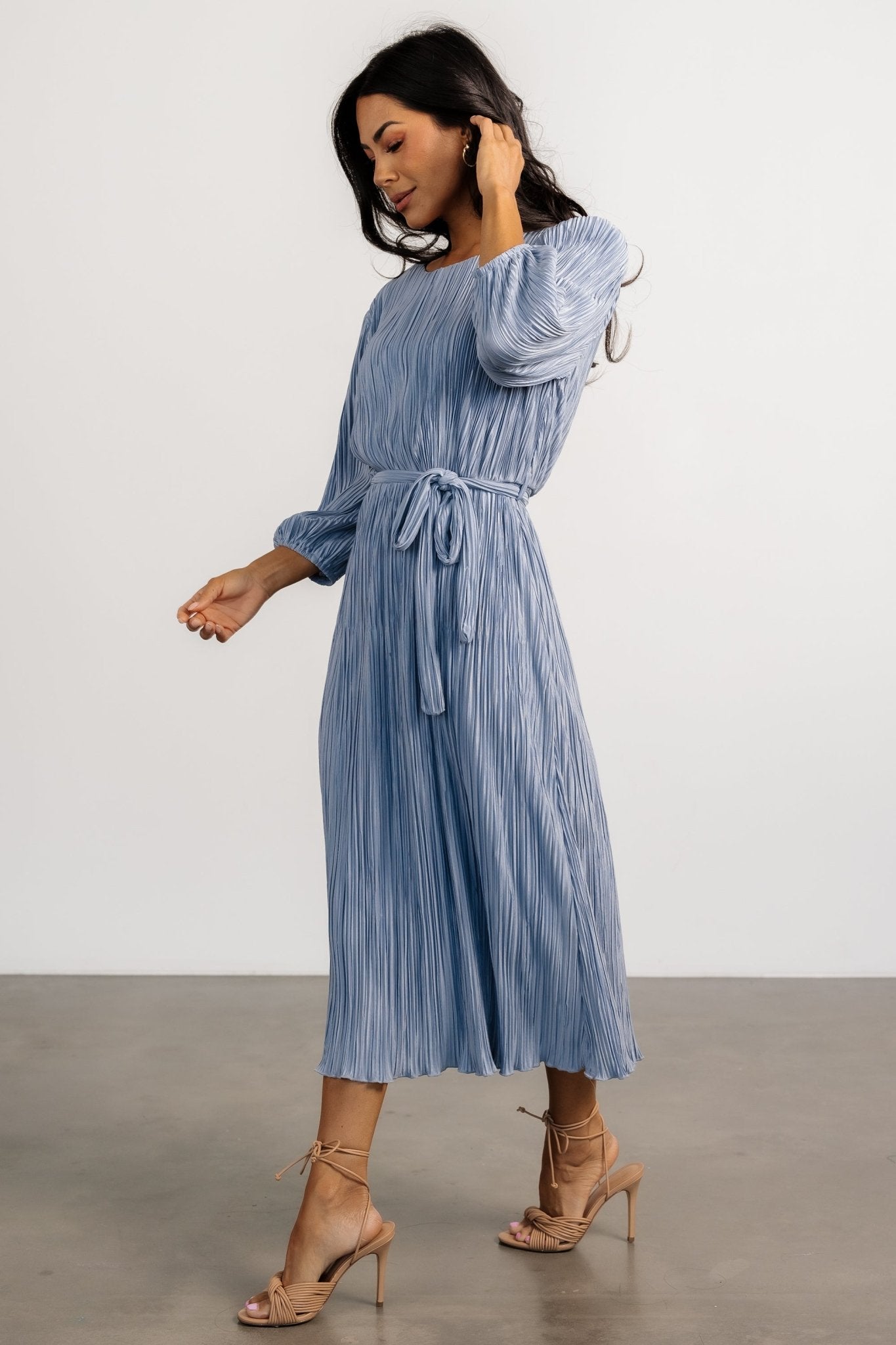 Bethany Pleated Midi Dress | Light Blue - Baltic Born