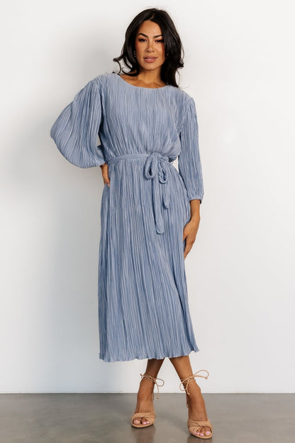 Bethany Pleated Midi Dress | Light Blue - Baltic Born