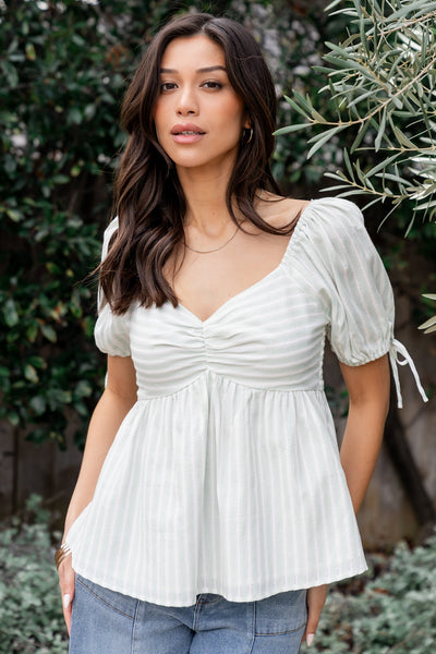 betsy-peplum-top-green-white-