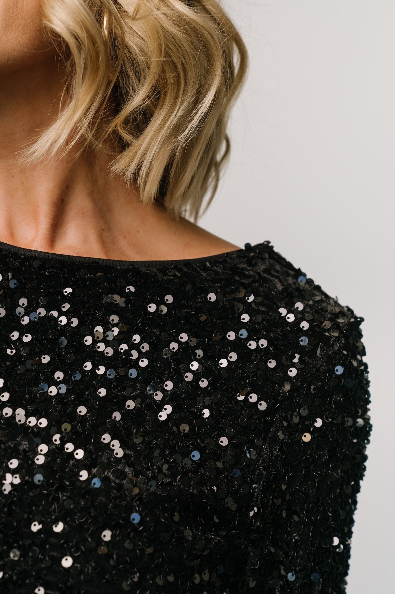 Betty Sequin Short Dress | Black - Baltic Born