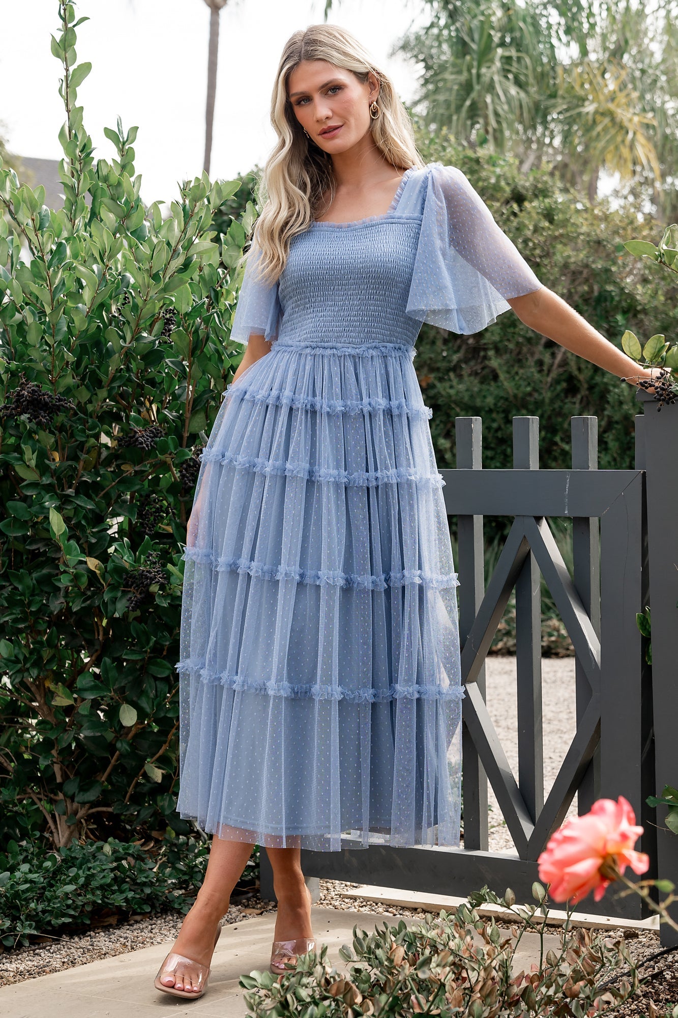 Baltic Born Womens Bexley Tulle Dress | Dusty Blue | Size: XL Baltic Born Womens Bexley Tulle Dress | Dusty Blue | Size: XL