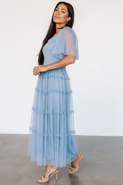 Bexley Tulle Dress | Dusty Blue - Baltic Born