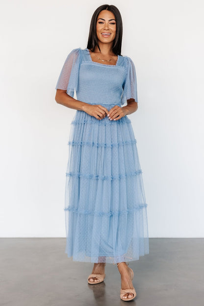 Bexley Tulle Dress | Dusty Blue - Baltic Born