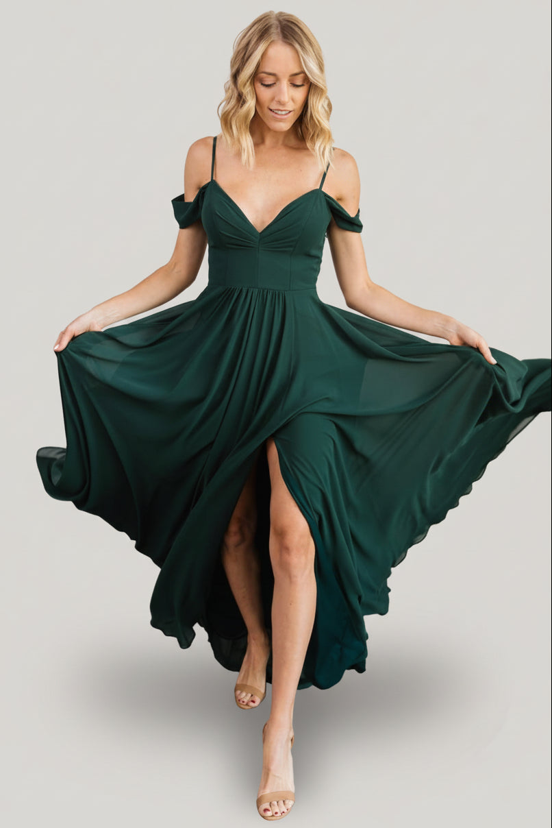 Back view of Bianca Lace Maxi Dress revealing the unlined lace back bodice with decorative non-functioning buttons.