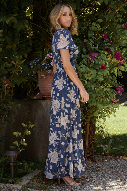 Birdie Maxi Dress | Blue + Blush Floral - Baltic Born