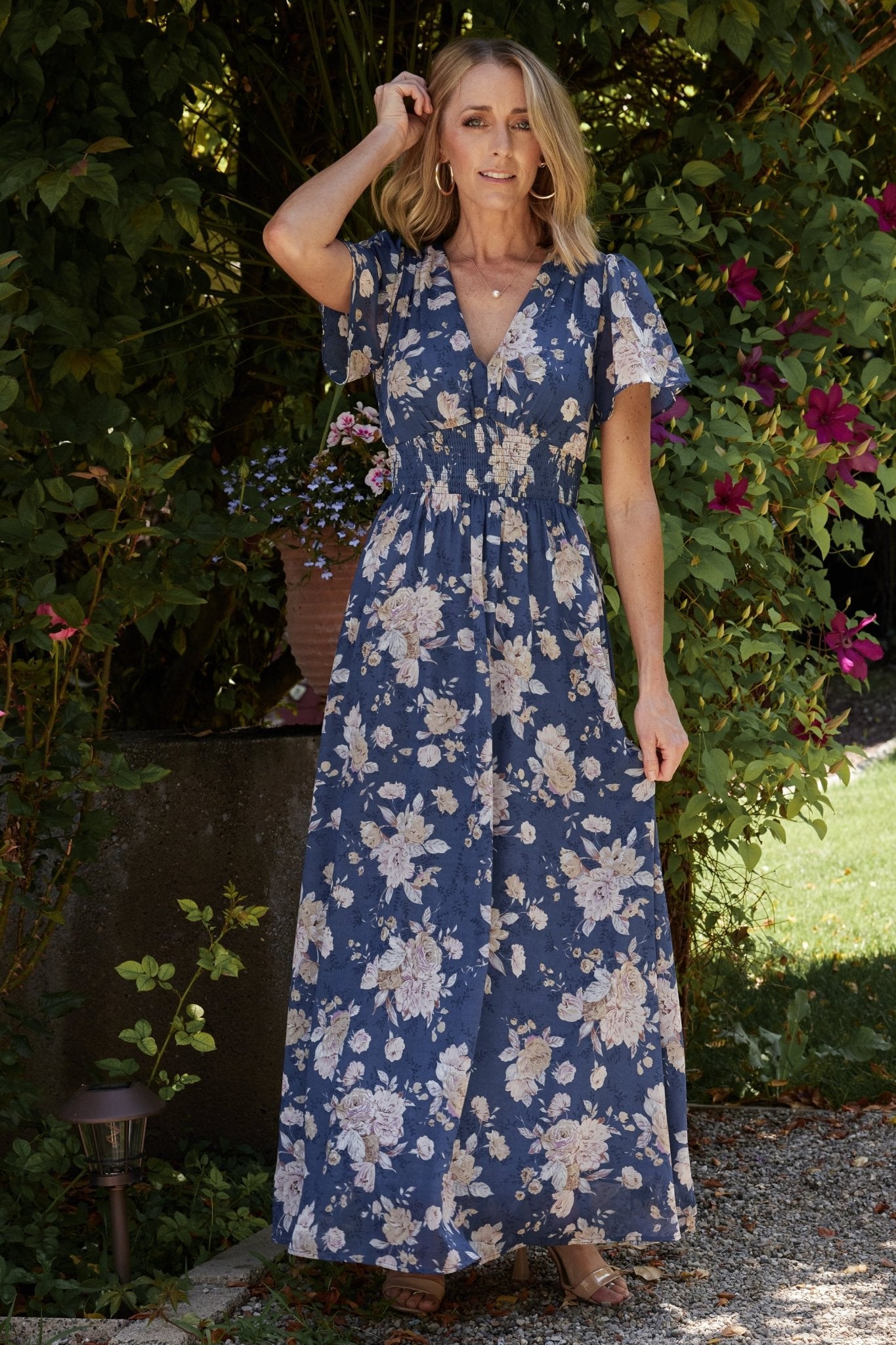 Birdie Maxi Dress | Blue + Blush Floral - Baltic Born