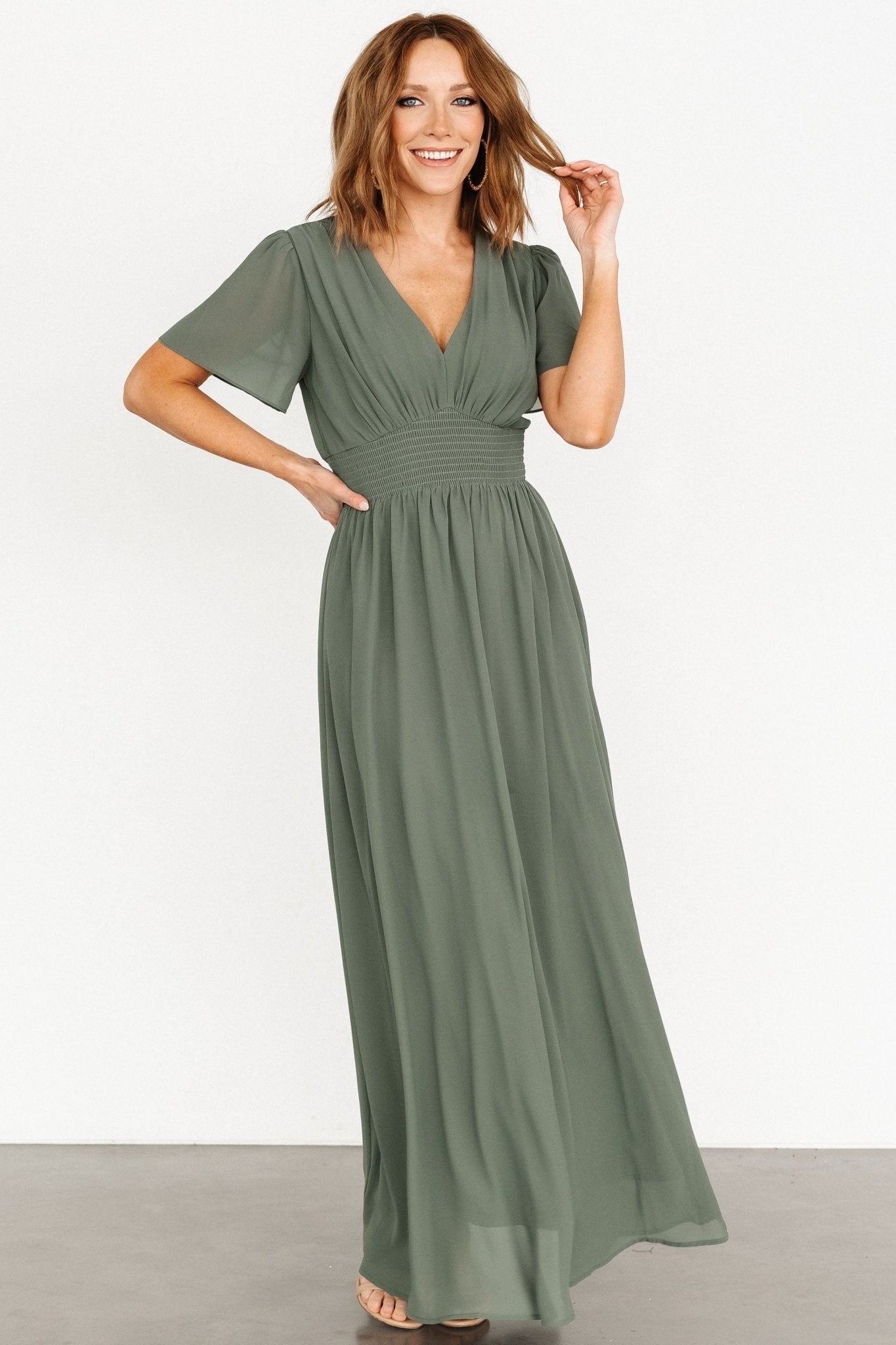 Birdie Maxi Dress | Dark Sage - Baltic Born