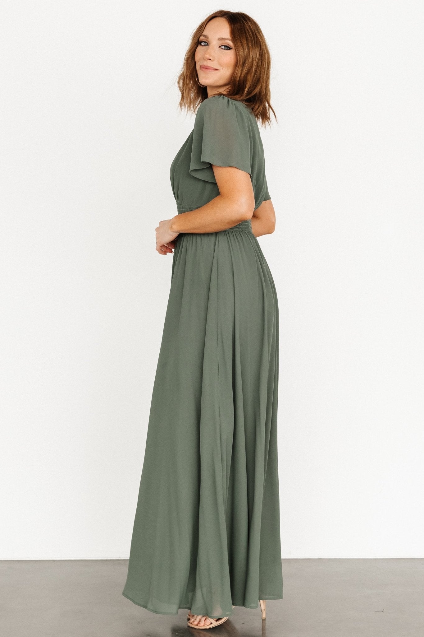 Birdie Maxi Dress | Dark Sage - Baltic Born