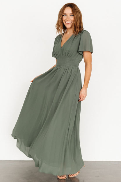 Birdie Maxi Dress | Dark Sage - Baltic Born