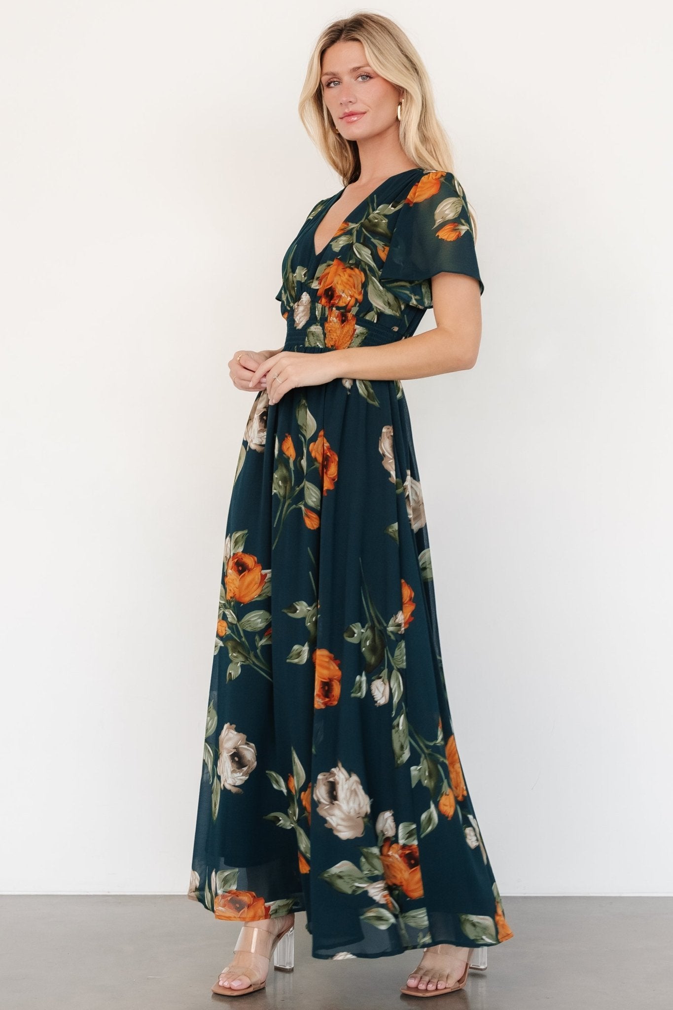 Birdie Maxi Dress | Deep Topaz Floral - Baltic Born