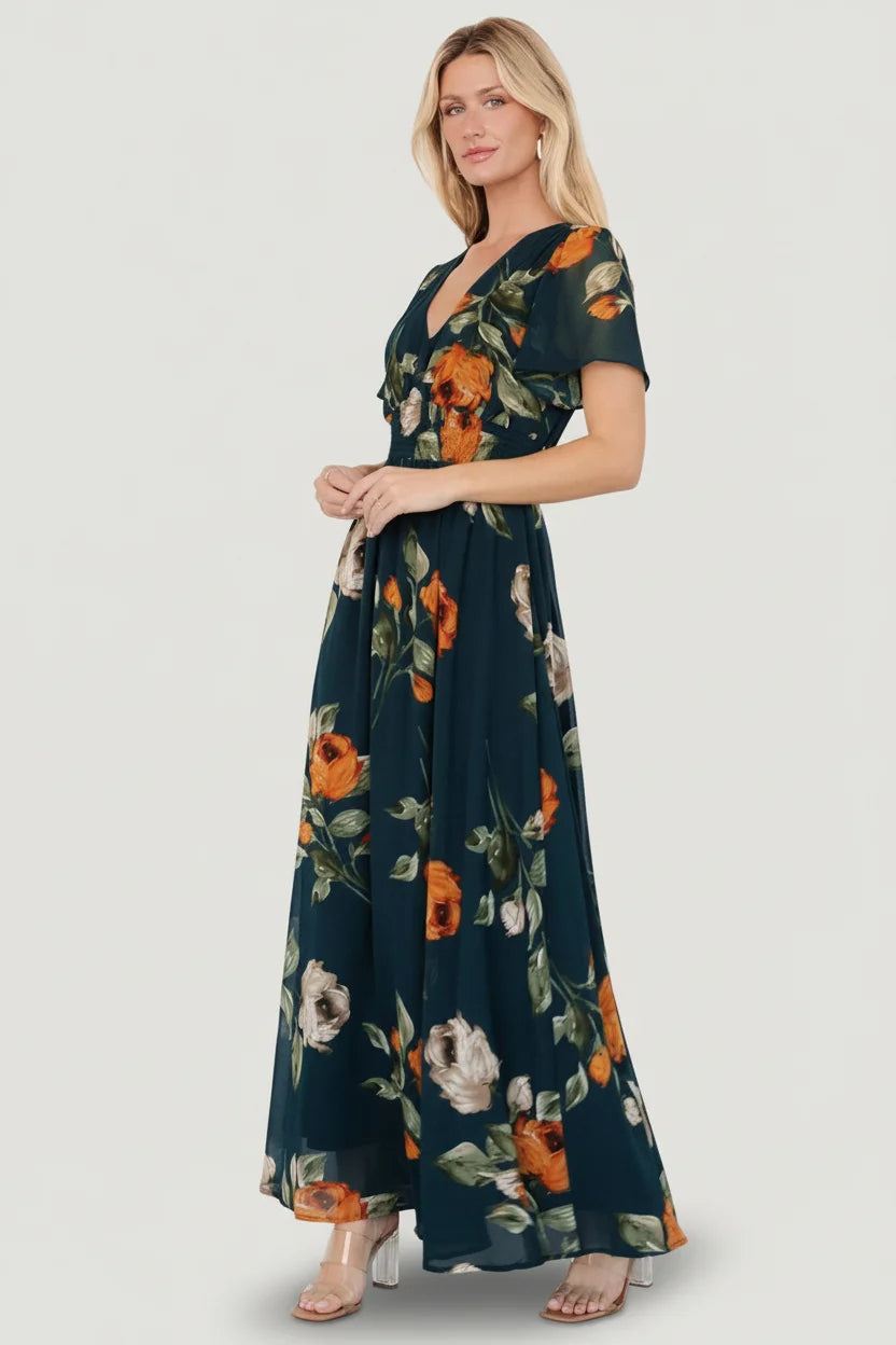 Birdie Maxi Dress | Deep Topaz Floral