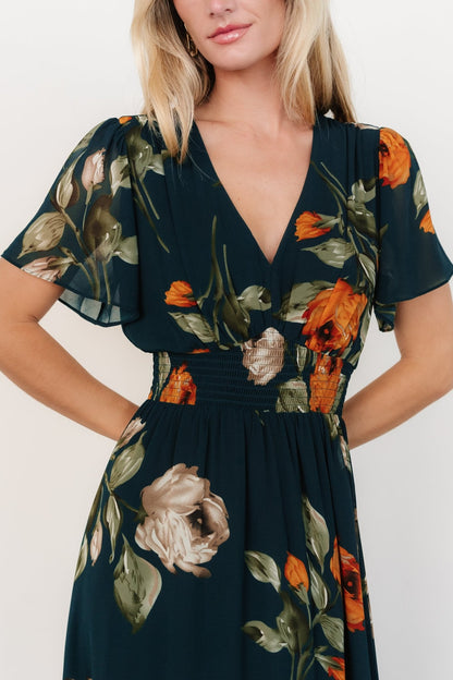 Birdie Maxi Dress | Deep Topaz Floral - Baltic Born