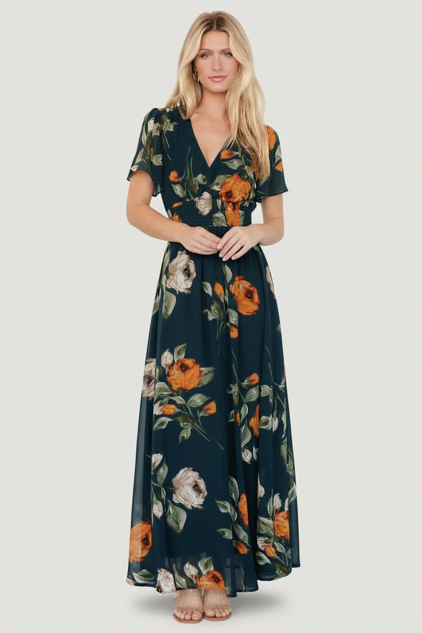 Birdie Maxi Dress | Deep Topaz Floral