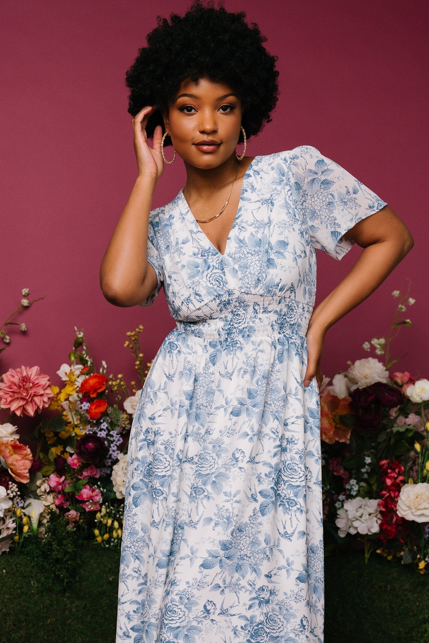 Birdie Maxi Dress | Off White + Blue Birdie Maxi Dress | Off White + Blue