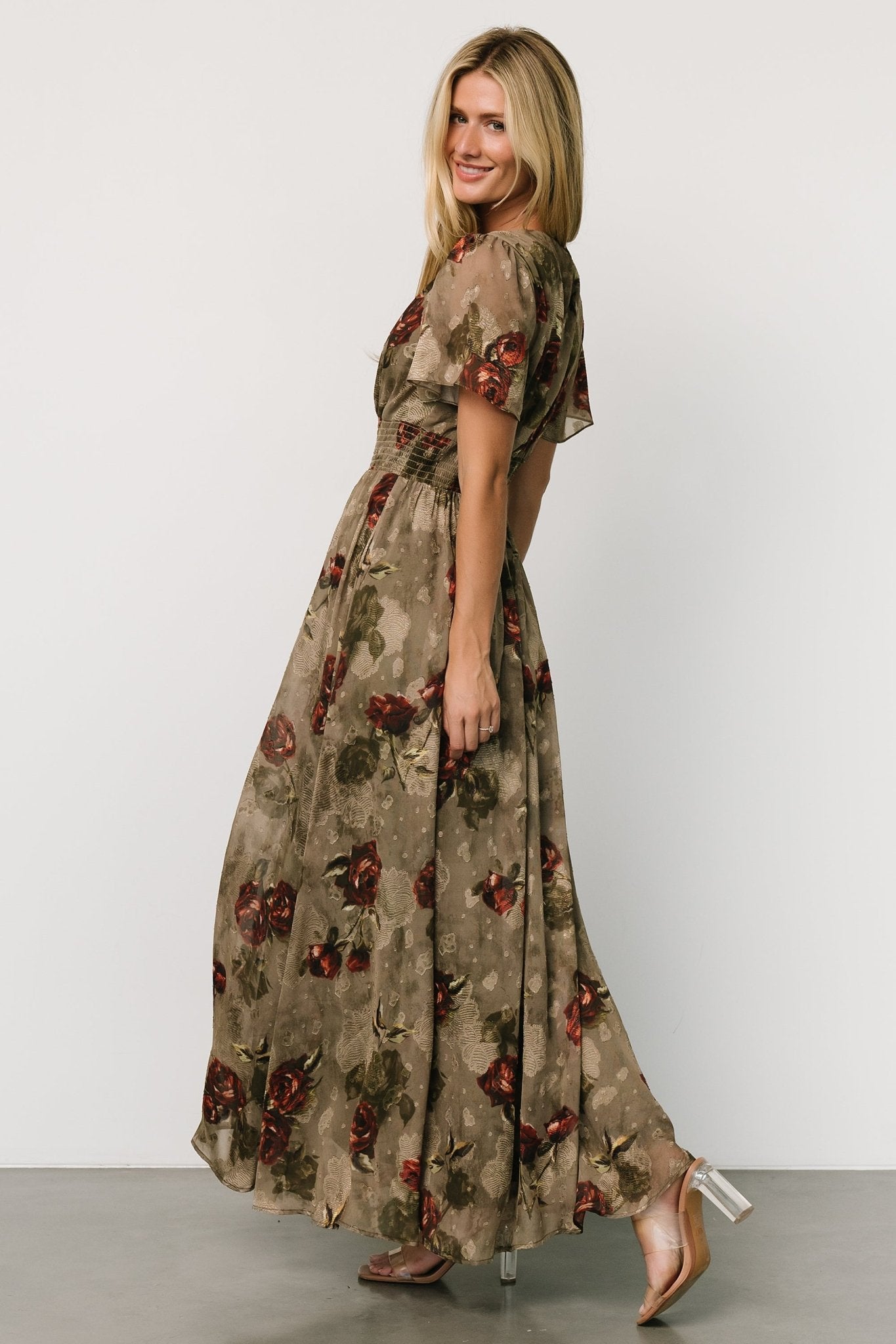 Birdie Maxi Dress | Olive Floral - Baltic Born