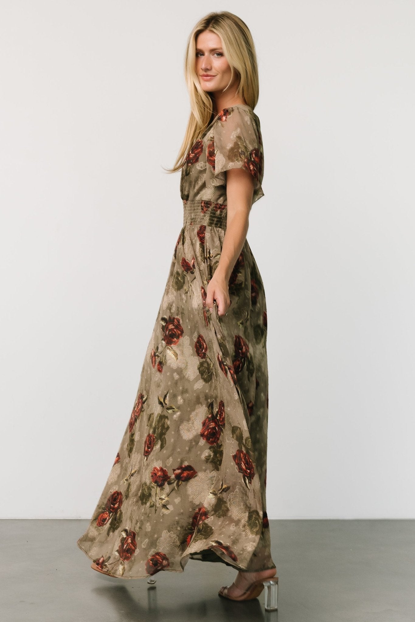 Birdie Maxi Dress | Olive Floral - Baltic Born