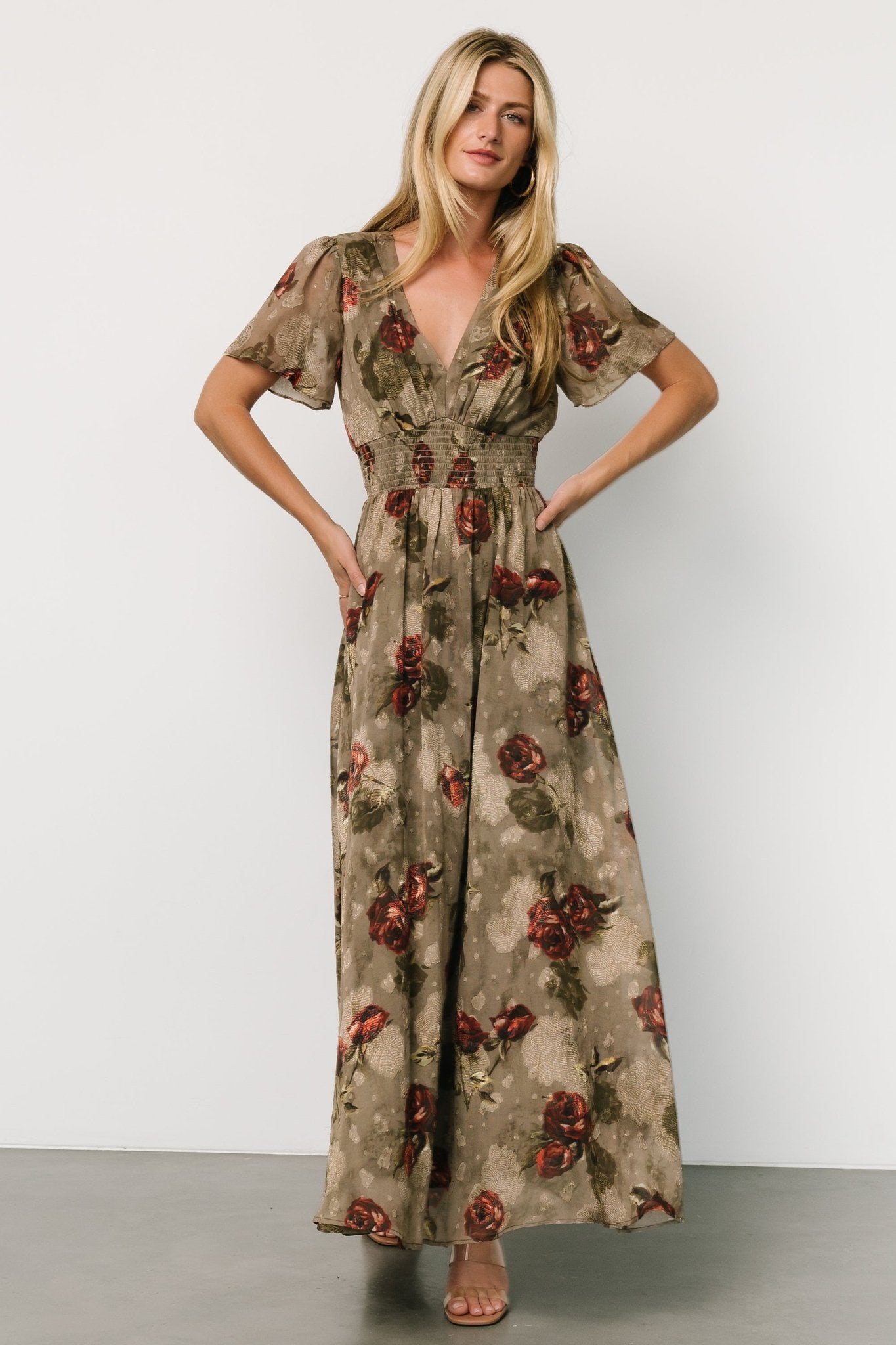 Birdie Maxi Dress | Olive Floral - Baltic Born