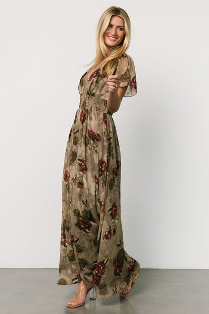 Birdie Maxi Dress | Olive Floral - Baltic Born