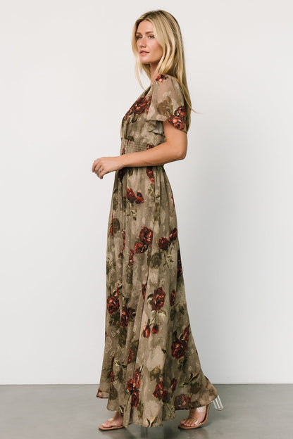 Birdie Maxi Dress | Olive Floral - Baltic Born