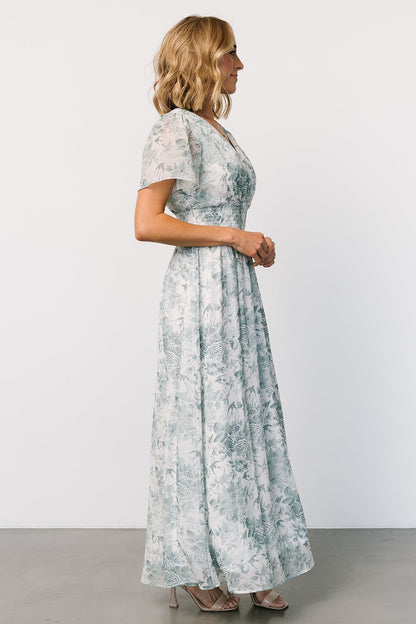 Birdie Maxi Dress | White + Sage Floral - Baltic Born