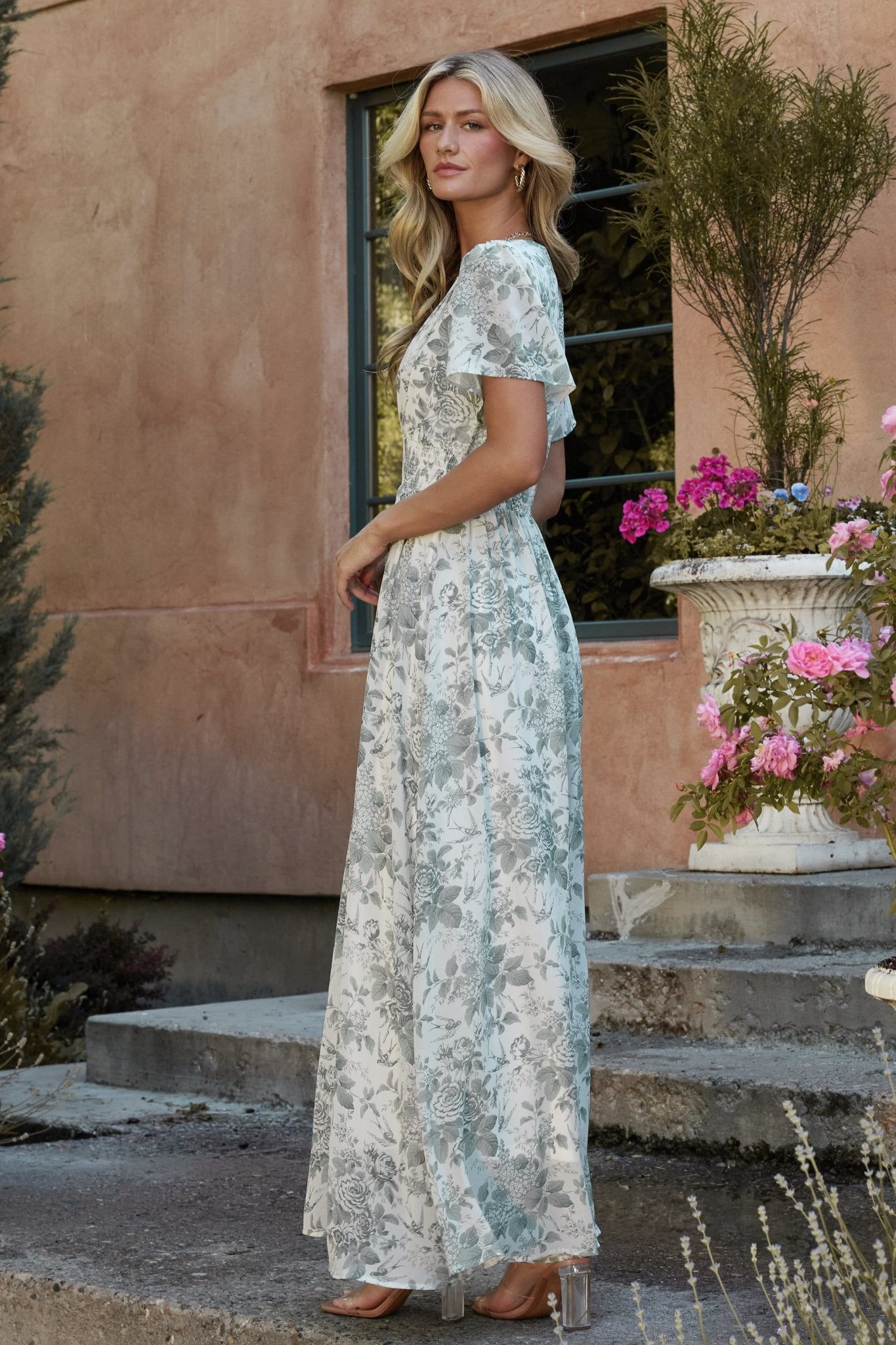 Birdie Maxi Dress | White + Sage Floral - Baltic Born