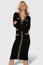 Close-up of ribbed knit texture and metallic yarns; viscose and nylon blend provides stretch and subtle shimmer.