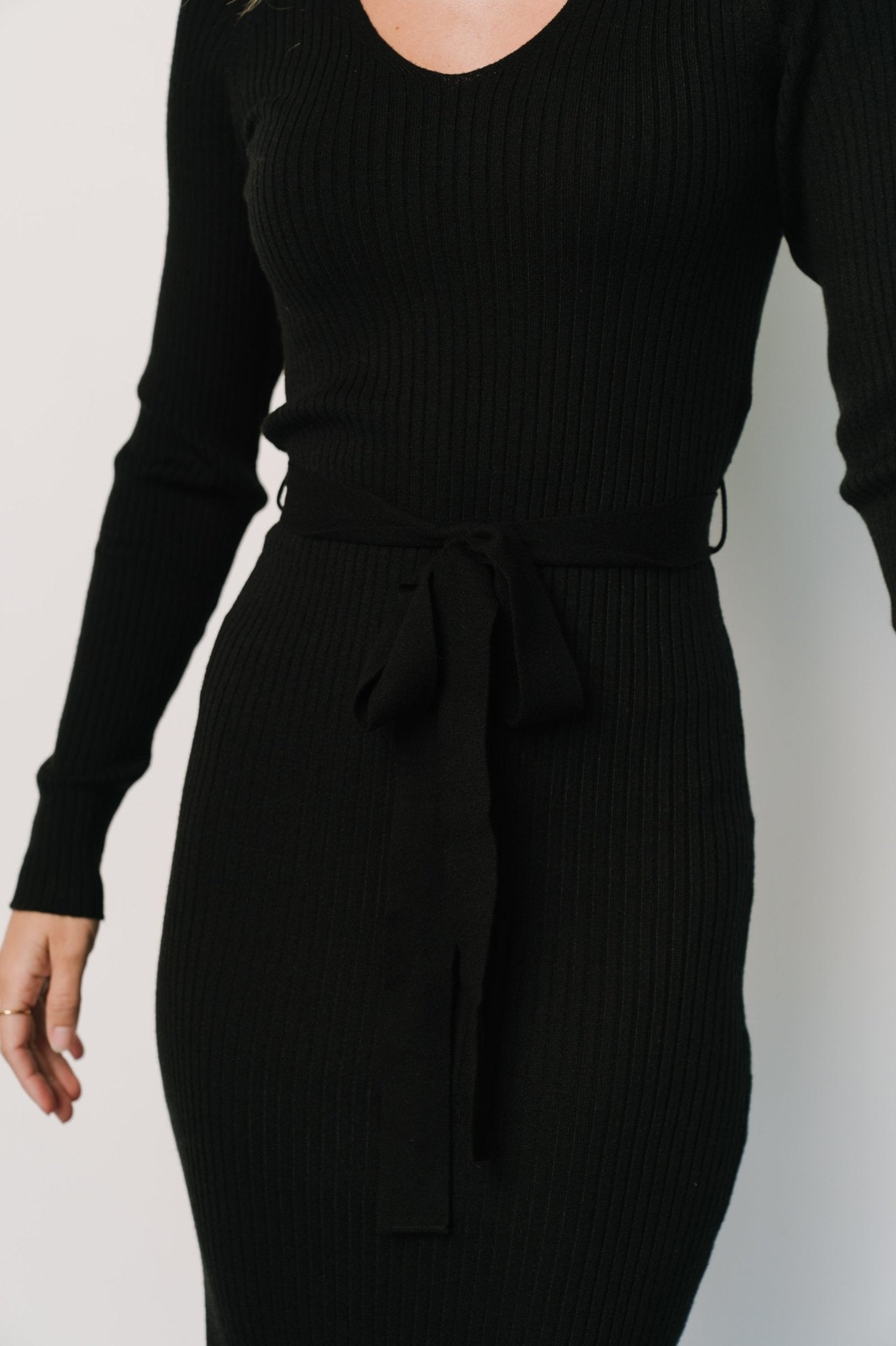 Blayne Ribbed Midi Dress | Black - Baltic Born