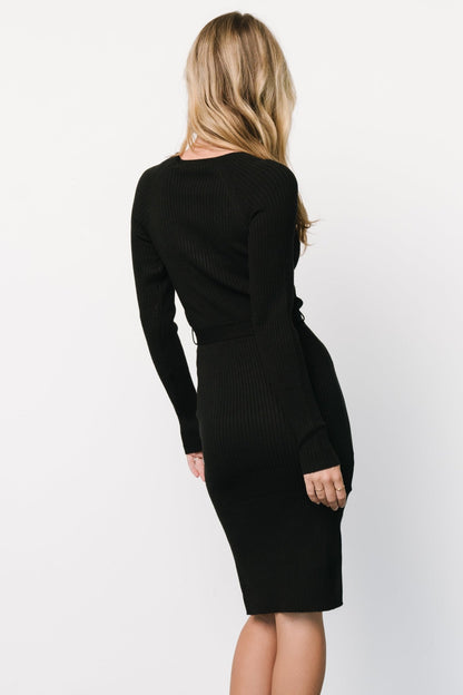 Blayne Ribbed Midi Dress | Black - Baltic Born