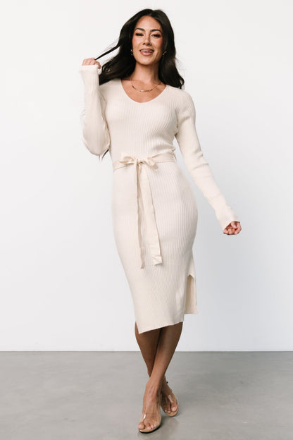 Blayne Ribbed Midi Dress | Cream - Baltic Born