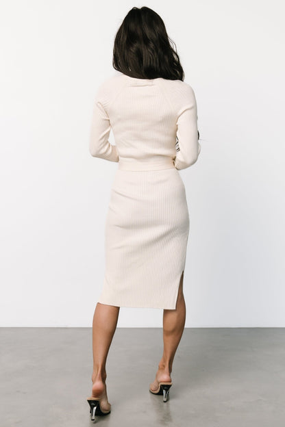 Blayne Ribbed Midi Dress | Cream - Baltic Born