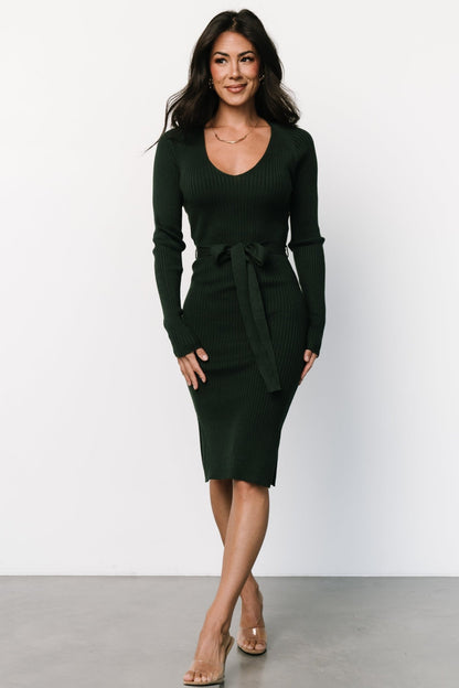 Blayne Ribbed Midi Dress | Emerald - Baltic Born