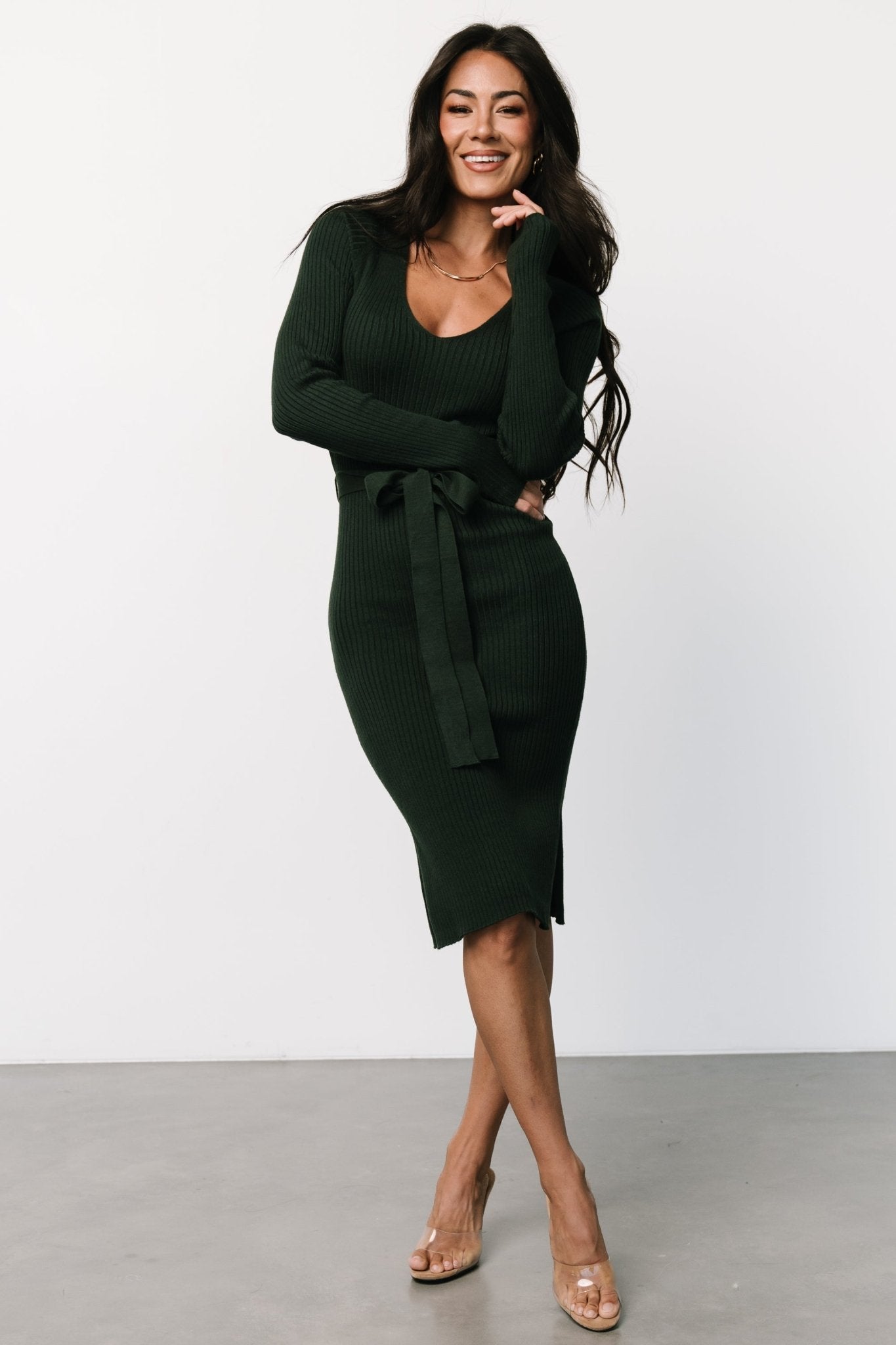 Blayne Ribbed Midi Dress | Emerald - Baltic Born