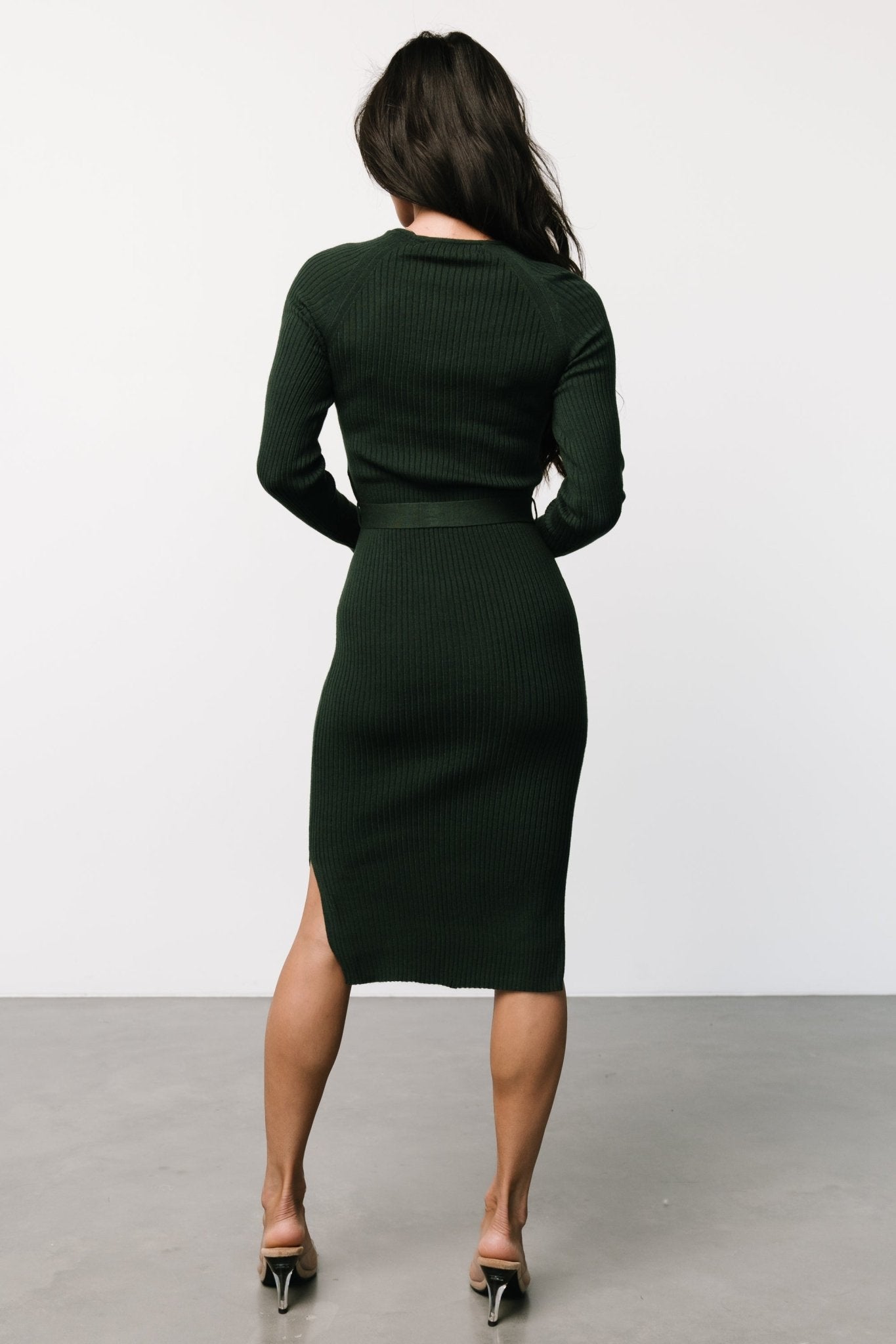 Blayne Ribbed Midi Dress | Emerald - Baltic Born