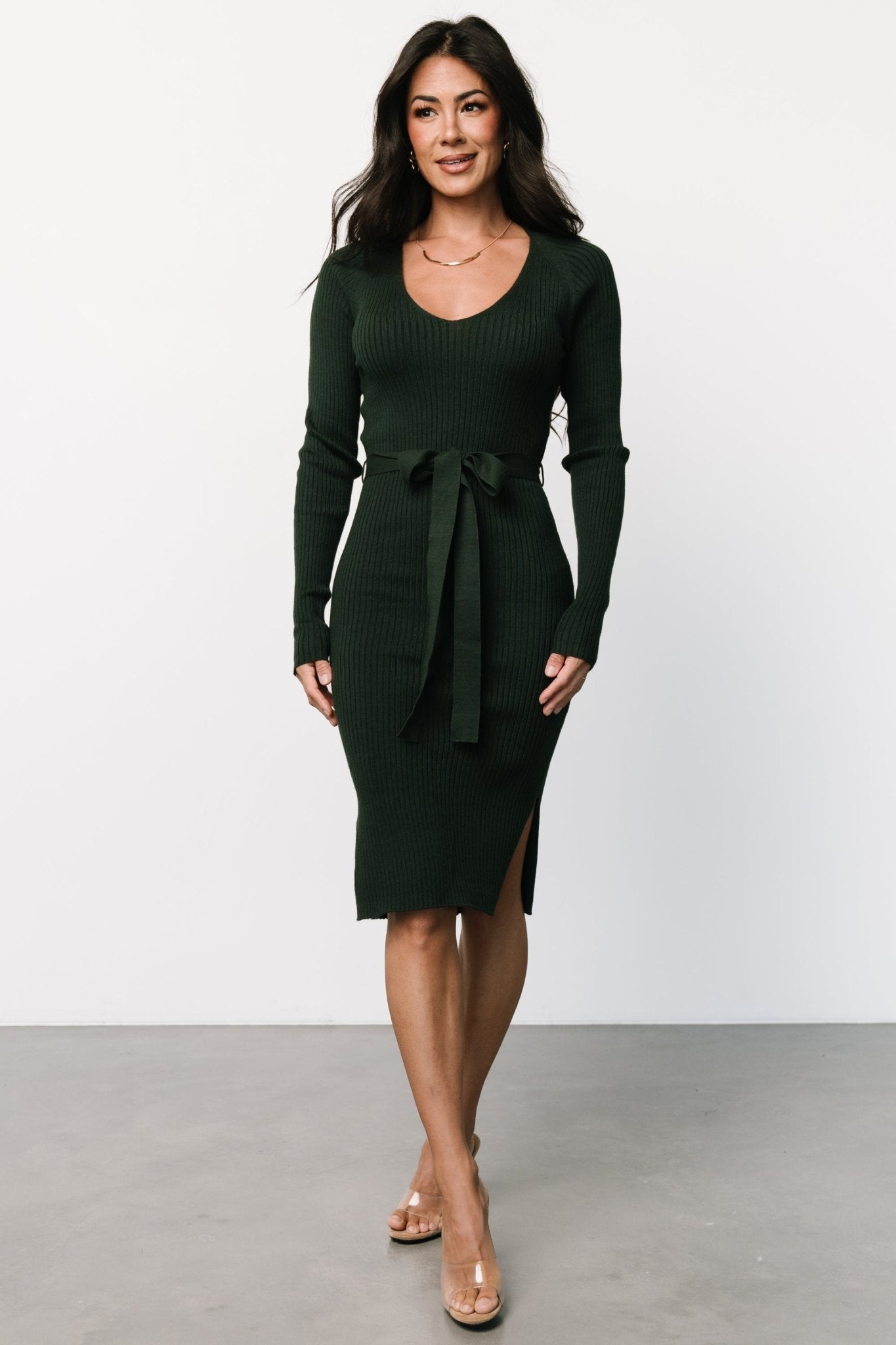 Blayne Ribbed Midi Dress | Emerald - Baltic Born