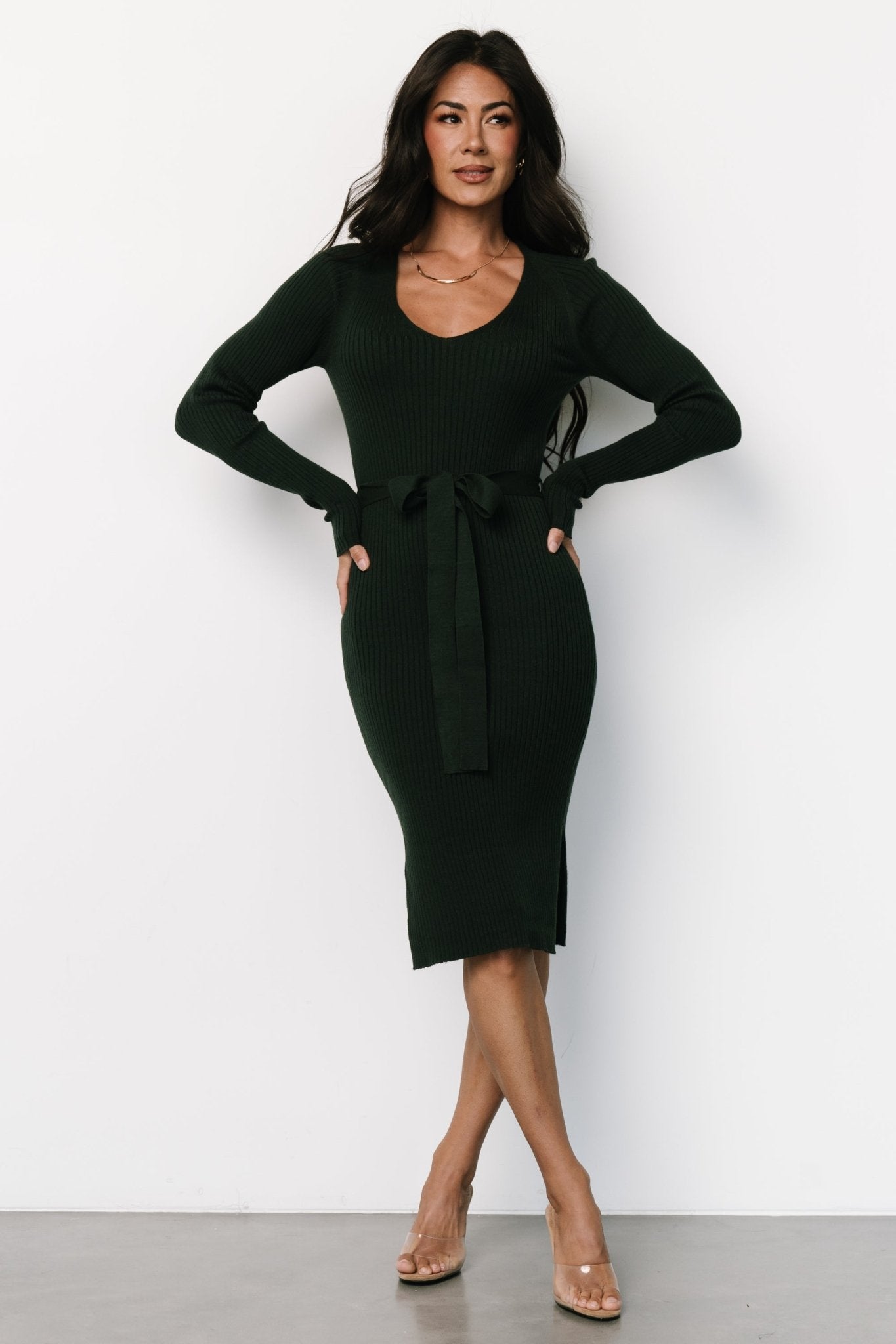 Blayne Ribbed Midi Dress | Emerald - Baltic Born