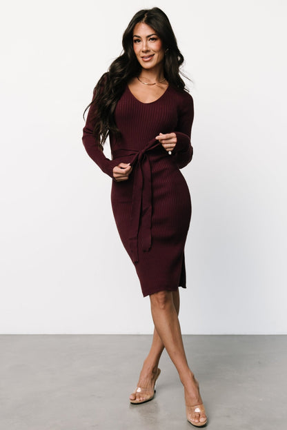 Blayne Ribbed Midi Dress | Mulberry - Baltic Born