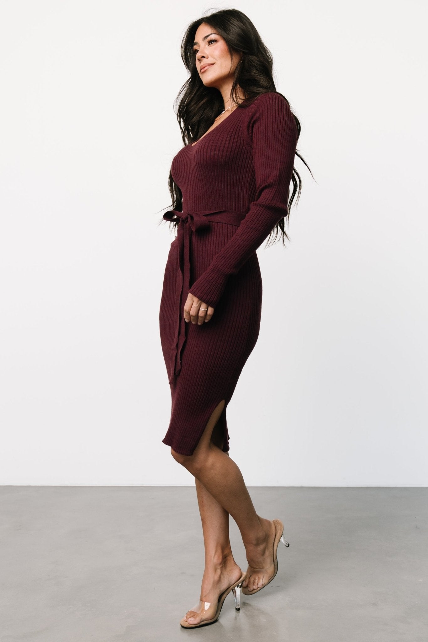 Blayne Ribbed Midi Dress | Mulberry - Baltic Born