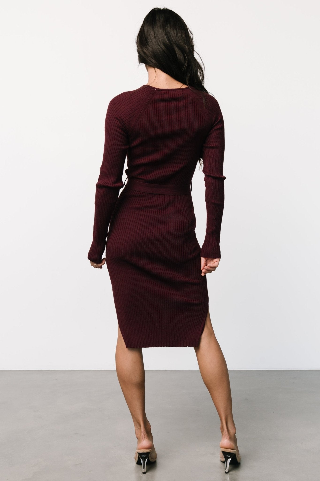 Blayne Ribbed Midi Dress | Mulberry - Baltic Born