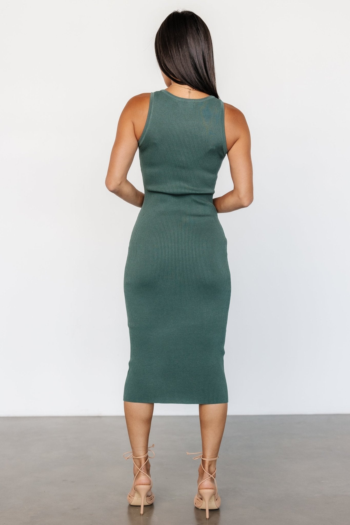 Bobbie Snap Button Midi Dress | Green - Baltic Born