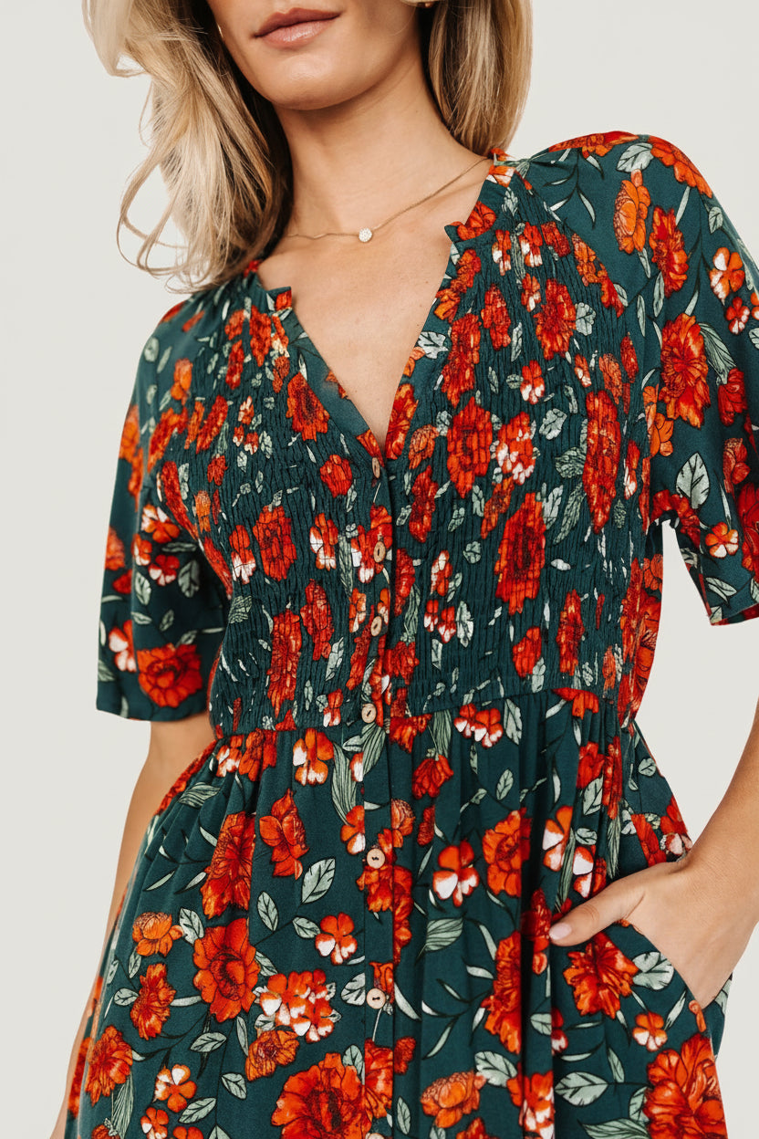 Baltic Born Womens Botega Midi Dress | Jade Multi Floral | Size: Small Baltic Born Womens Botega Midi Dress | Jade Multi Floral | Size: Small