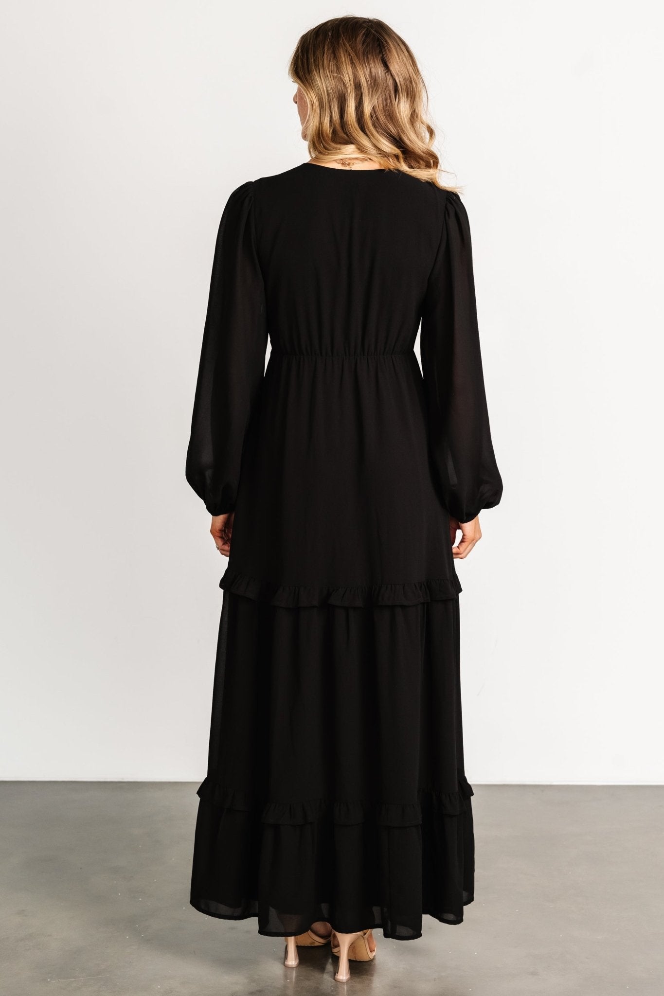 Bowman Deep V Maxi Dress | Black - Baltic Born