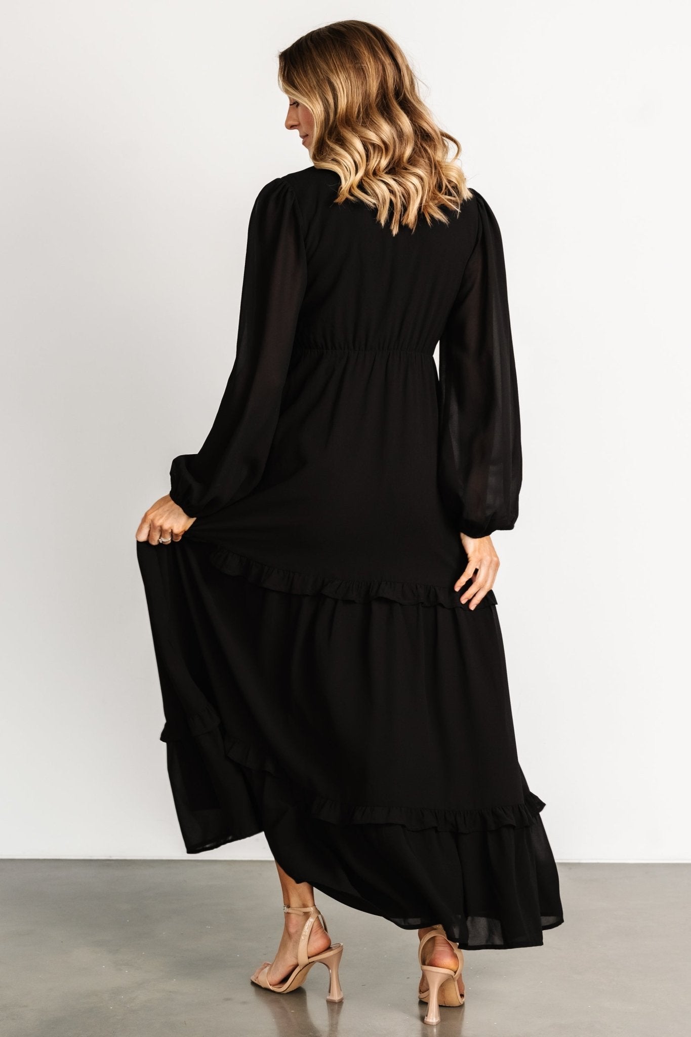 Bowman Deep V Maxi Dress | Black - Baltic Born