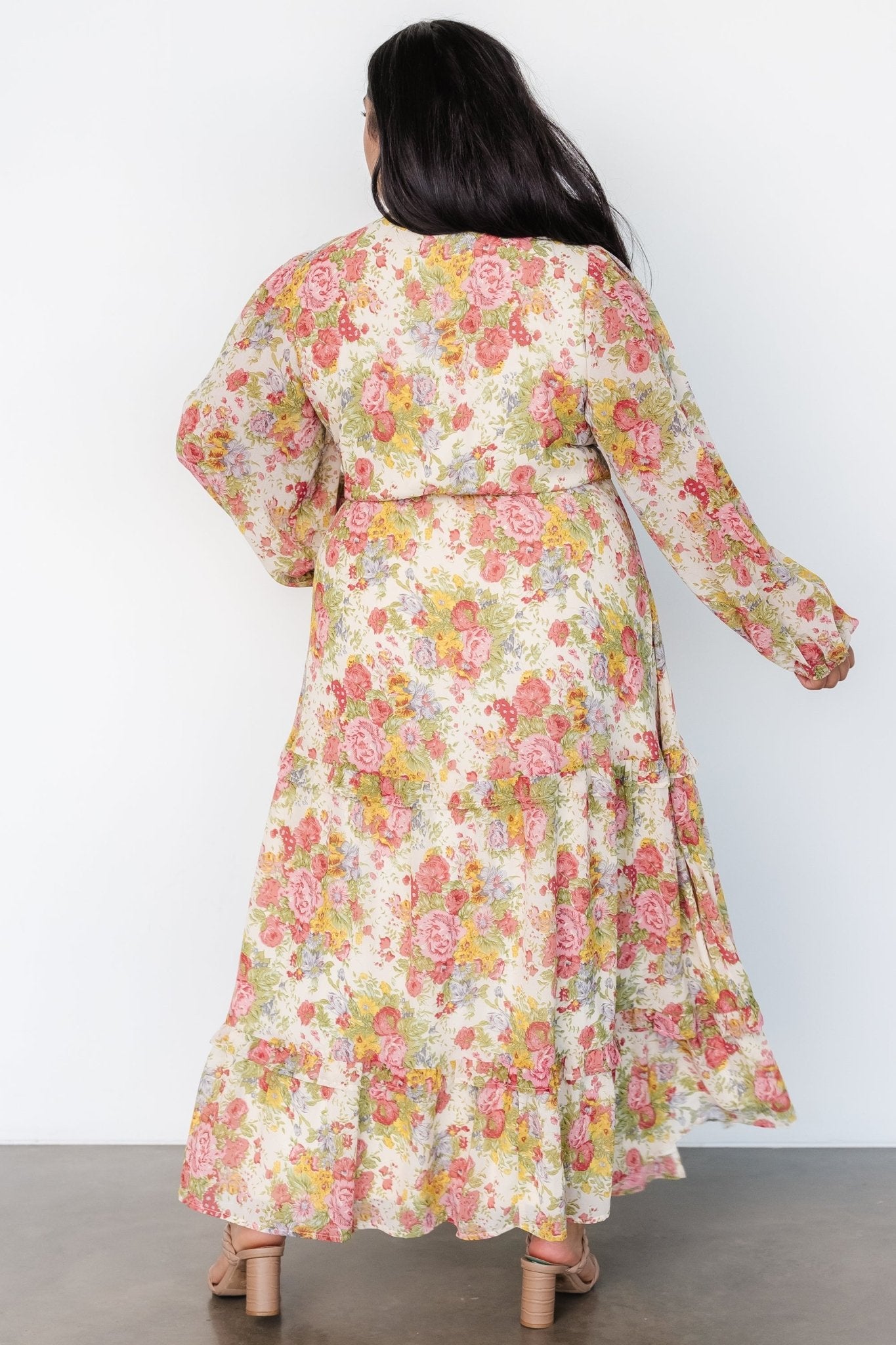 Bowman Deep V Maxi Dress | Cream Multi Floral - Baltic Born