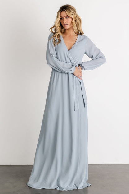 Breanne Faux Wrap Maxi Dress | Light Blue - Baltic Born