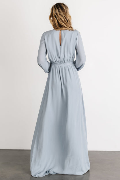 Breanne Faux Wrap Maxi Dress | Light Blue - Baltic Born